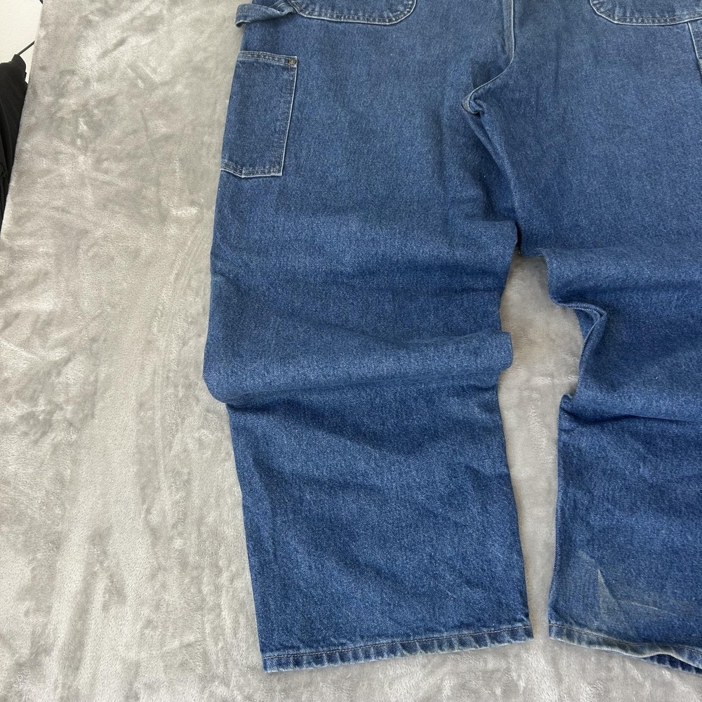 Carhartt B73-DST Jeans Mens 42x31 Blue Med Double Knee Straight Denim Workwear - Picture 6 of 16